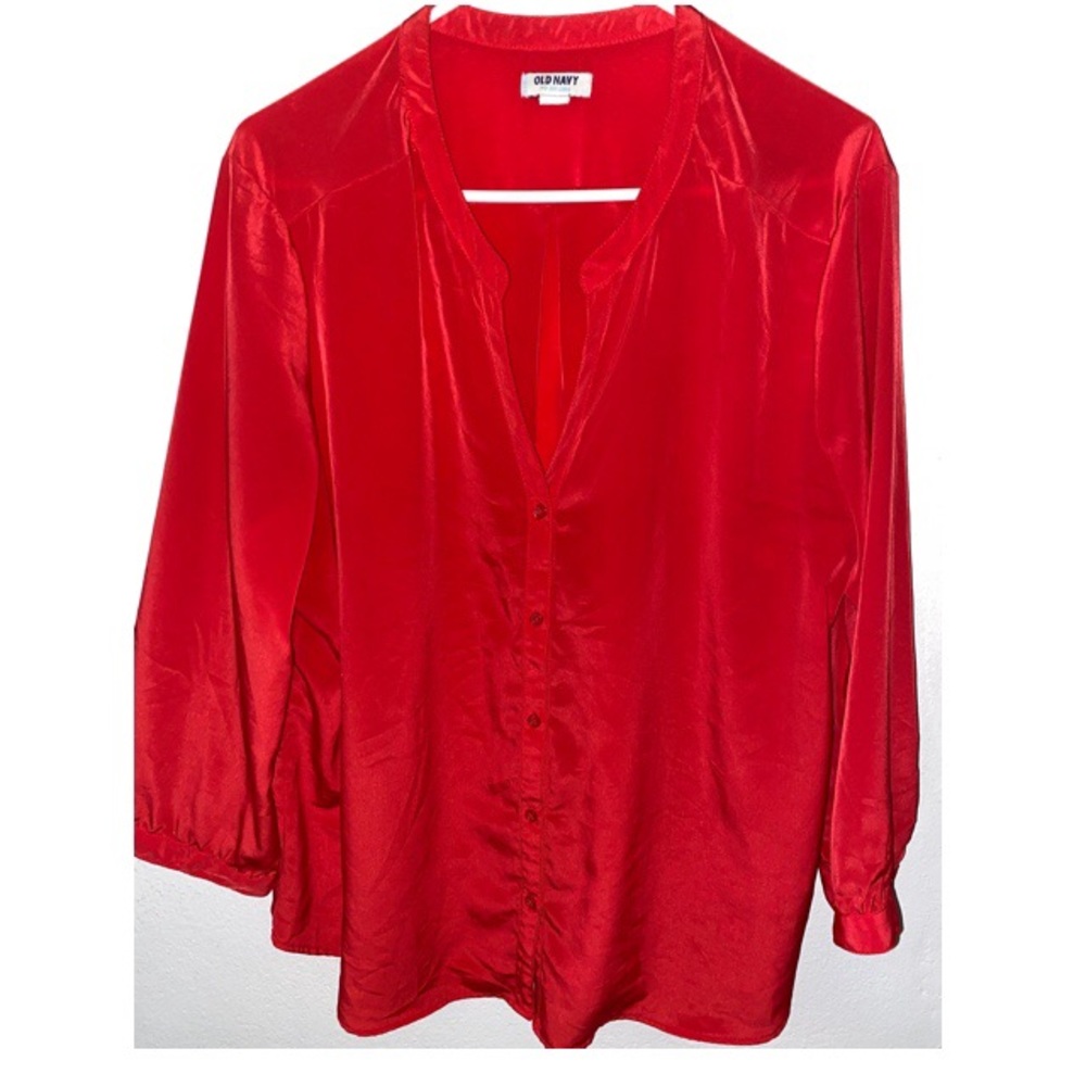 Red Silky Blouse